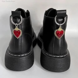 Silver Star and Heart Pendant Shoe Buckle Decorations - Set of 2 (Gold Heart-2pcs)