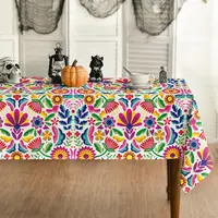 Mexico Day of The Dead Tablecloth Mexico Fiesta Party Decor Dia De Muertos Table Cloth Washable Table Decor Halloween Decoration 1