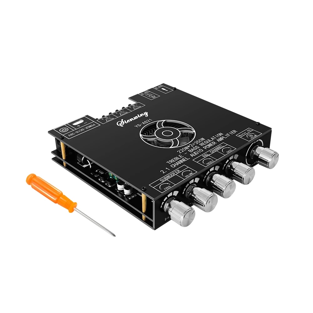 YS-AS21 2*220W+350W Channel BT Digital Power Amplifier Board Amp Subwoofer Treble Bass Audio APP TPA3251 Bluetooth 5.1