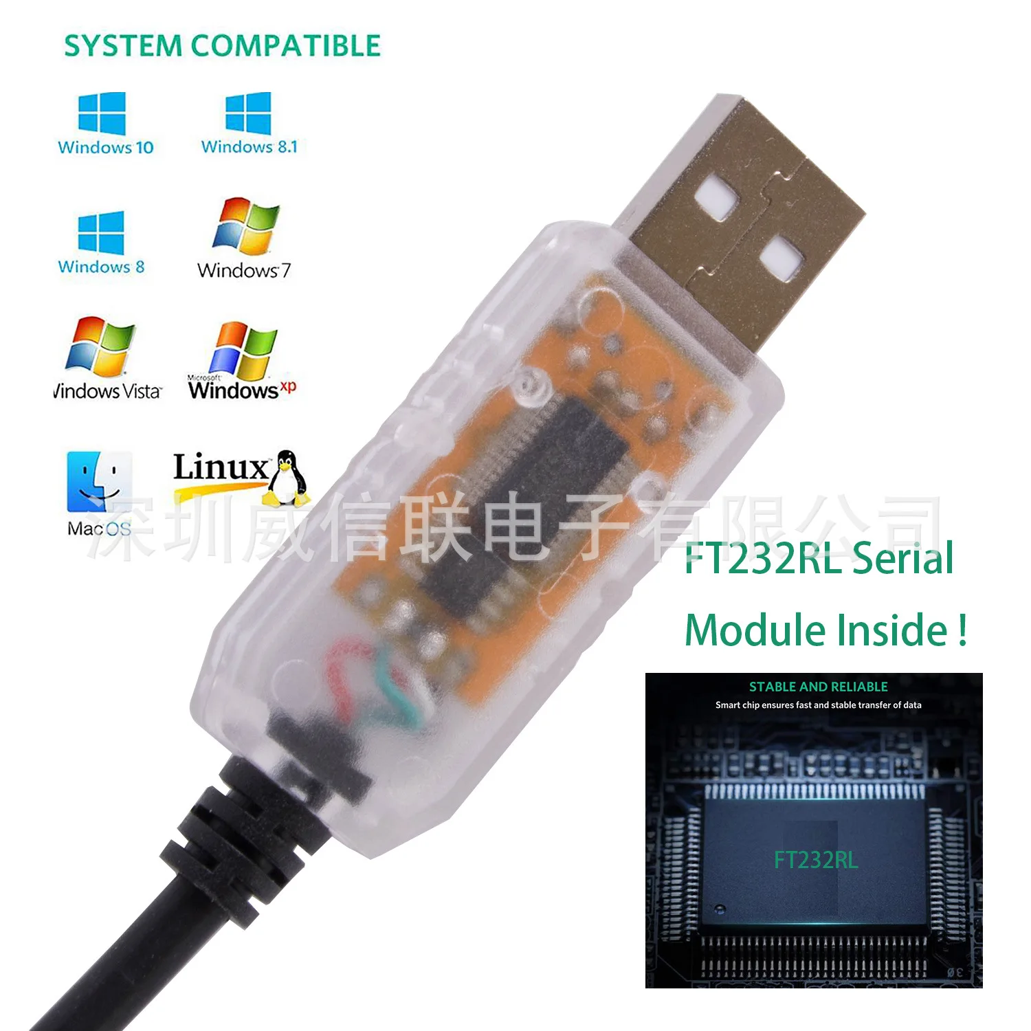 FTDI Ĩ USB-485  Ʈ, 4 ھ ʸ  ̽ , RS485 ȯ ̺