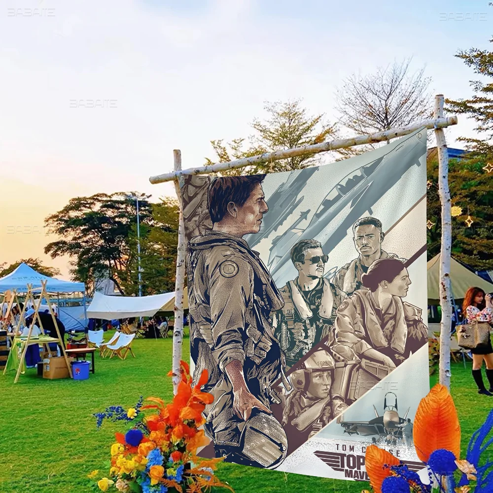 thumbnail image 1 of Bandera de pared japonesa con estampado artístico de Top Gun Maverick, bandera de anime para colgar en la pared, decoración del hogar, 1 of 5