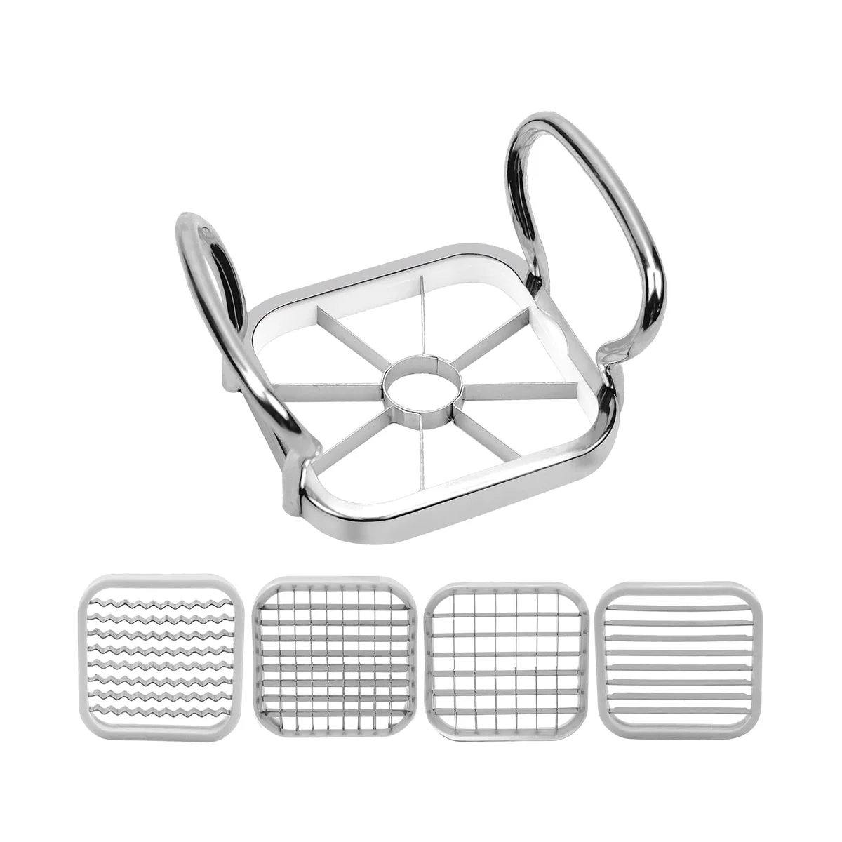 

Stainless Steel Chip Cutter, Potato Cutter is Very Versatile with 5 Different Blade Shapes, Potato Slicer, Slicer