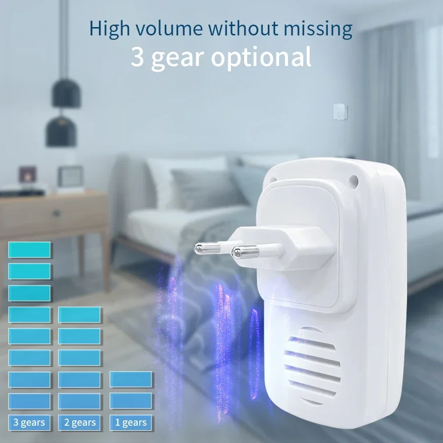 Wireless doorbell US/EU Plug Outdoor Wireless Doorbell 38 Ringtones Melodies Waterproof 150m Range House Chime Kit Welcome Chime Home Door Bell