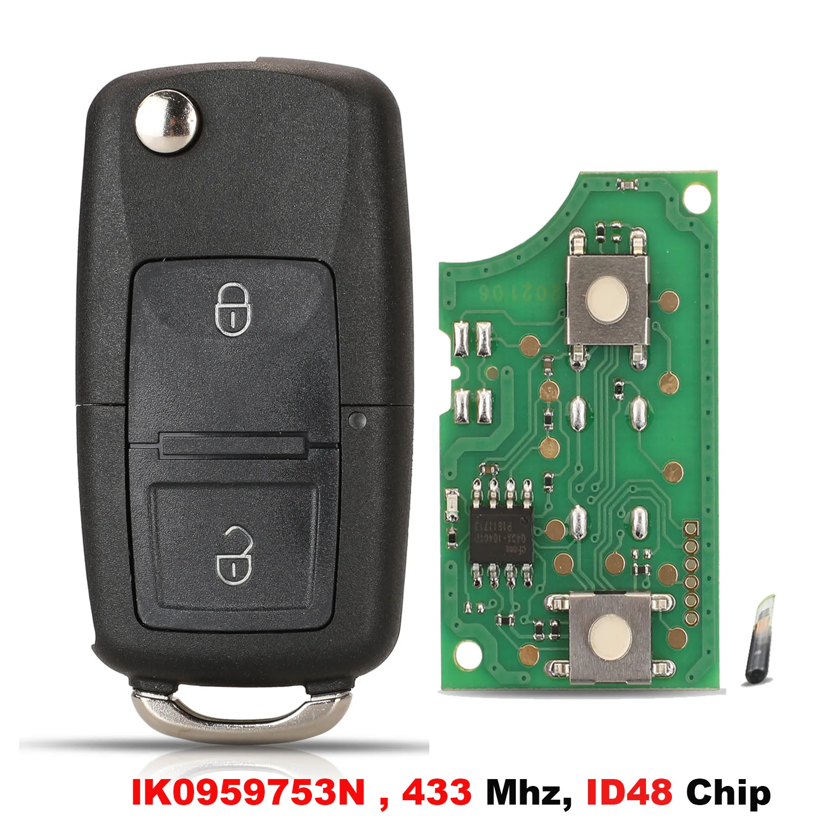 433Mhz ID48Chip Remote Key For VW Golf Mk6 Jetta Polo Scirocco For Skoda Octavia Superb Yeti For Seat Altea Ibiza Leon