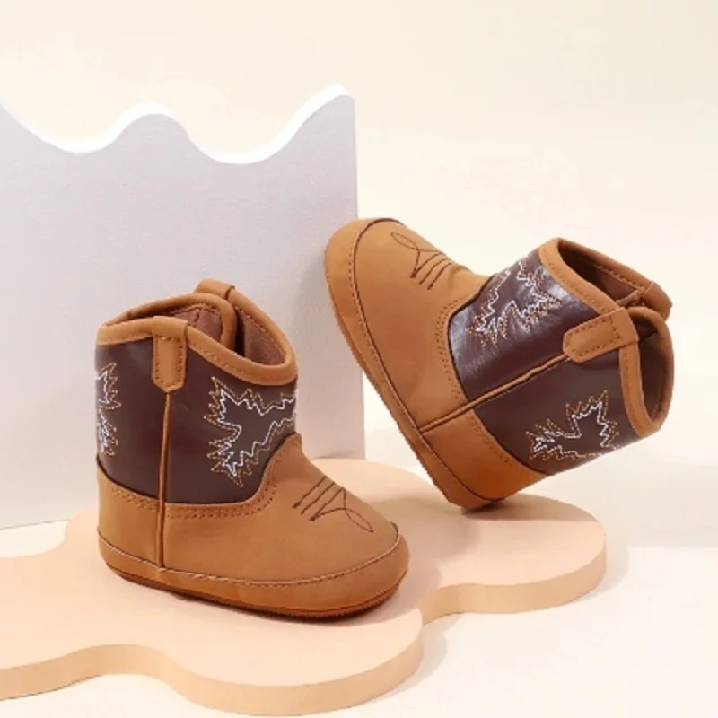 Fashionable New Baby Little Boots Cute High Quality Soft PU Anti slip Sole Spring and Autumn 0-18M Newborn Walking Shoes 1
