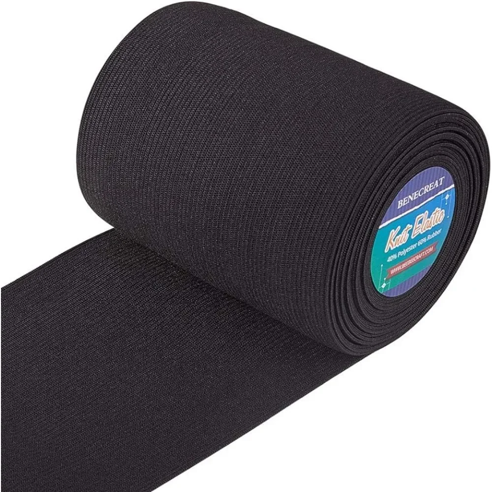 

5.5 Yards 4" Wide Black Flat Elastic Band Heavy Stretch Elastic Band for Sewing Clothing Craft Project