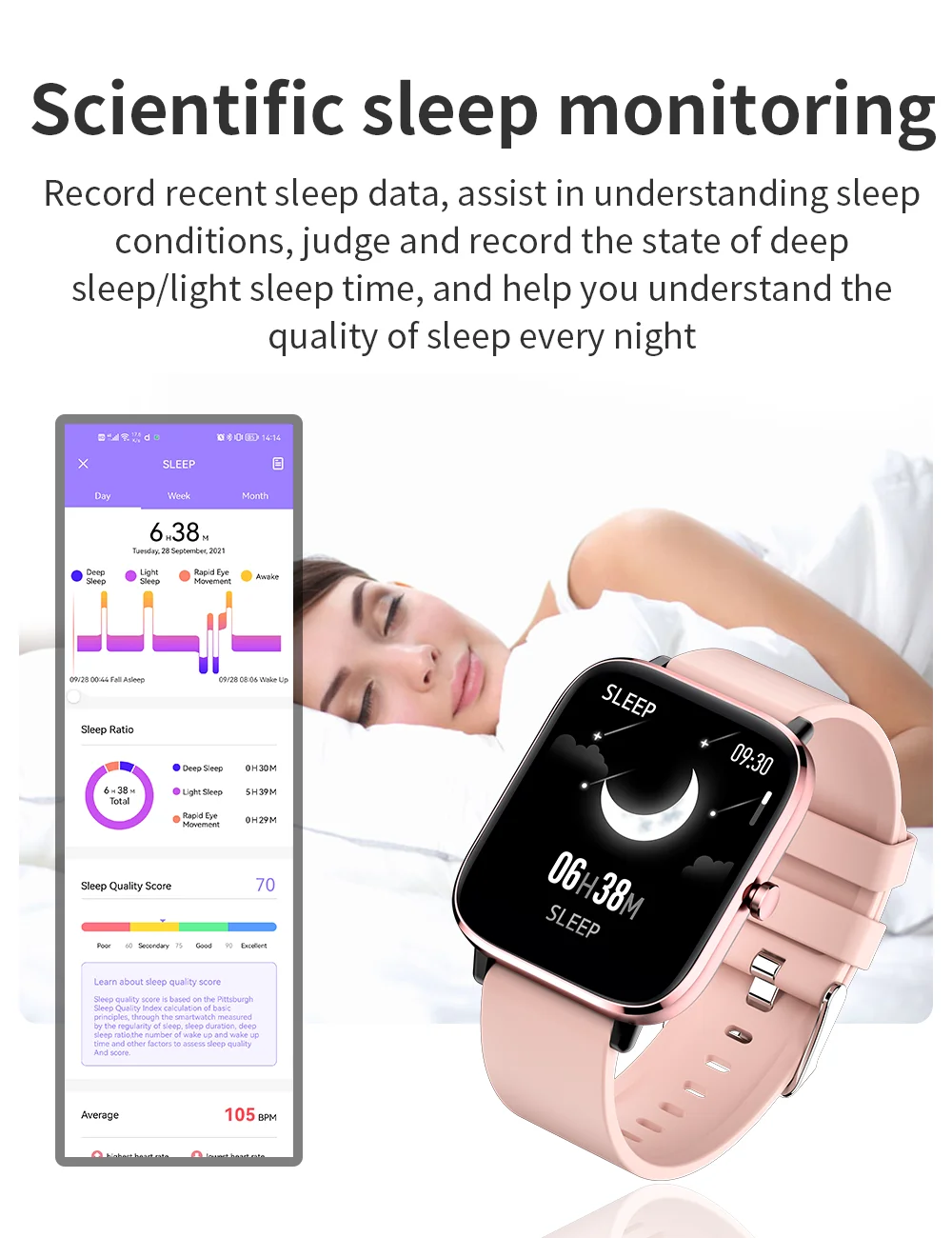 2022 Body temperature Bluetooth-compatibl calling Music control Heart rate Blood pressure  A variety of sports mode Smartwatch