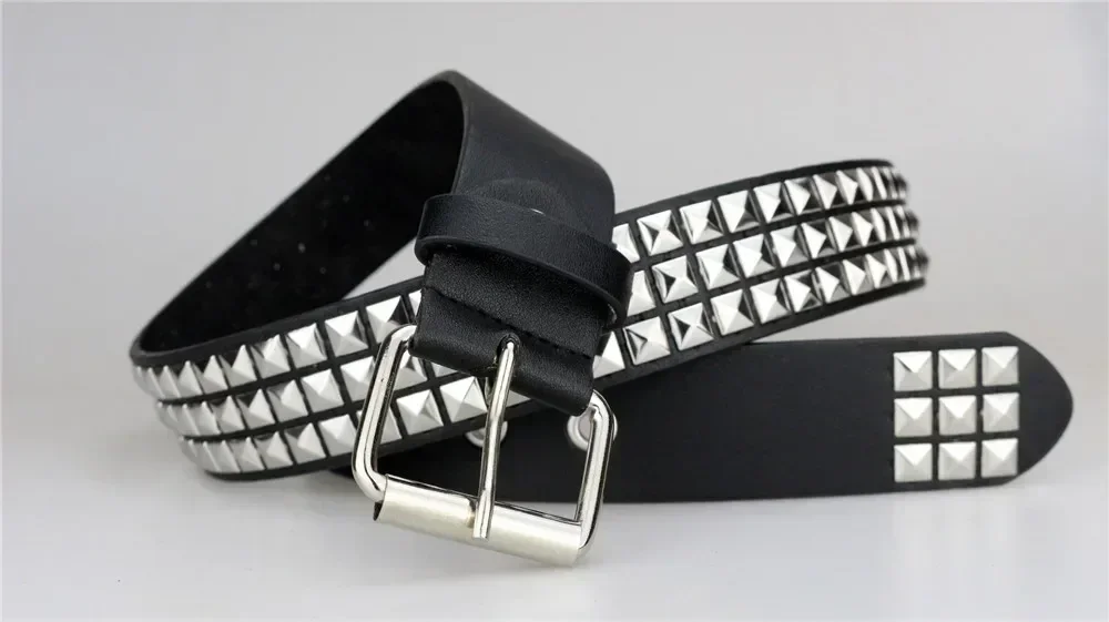2024 neue Quadratische Perle Niet Gürtel Metall Pyramide Gürtel Männer und Frauen Punk Hardware Jeans Gürtel Y2K Gürtel Designer Gürtel frauen Gürtel – Detail 10