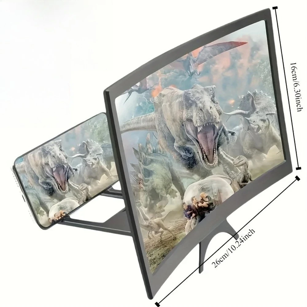 New 3D HD Magnifier 12 Inch Large Screen Amplifier Curved Screen Mobile Phone Screen Magnifier Smartphone Video Amplifier Holder