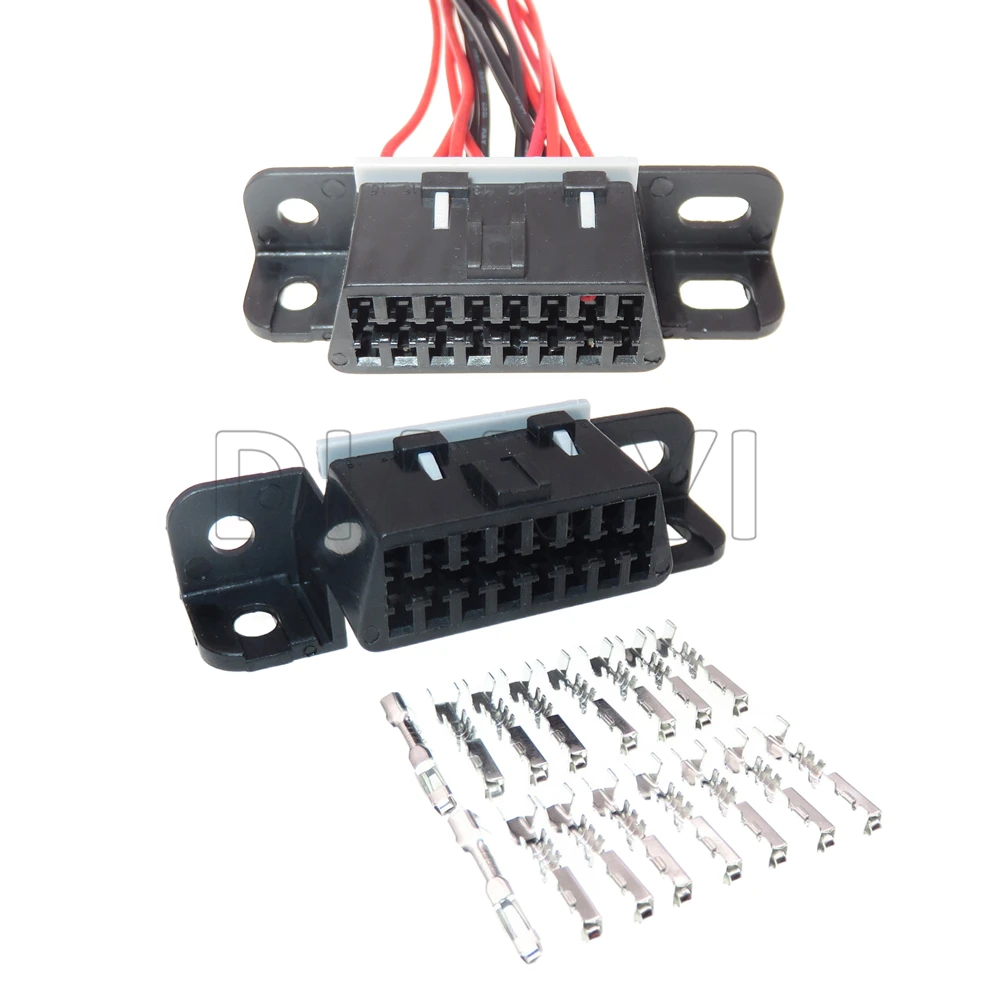 1 Set 16 Way Automobile Obd Diagnostic Interface Socket For Vw Mg610761-5 Car Plastic Housing Wire Cable Connector Assembly