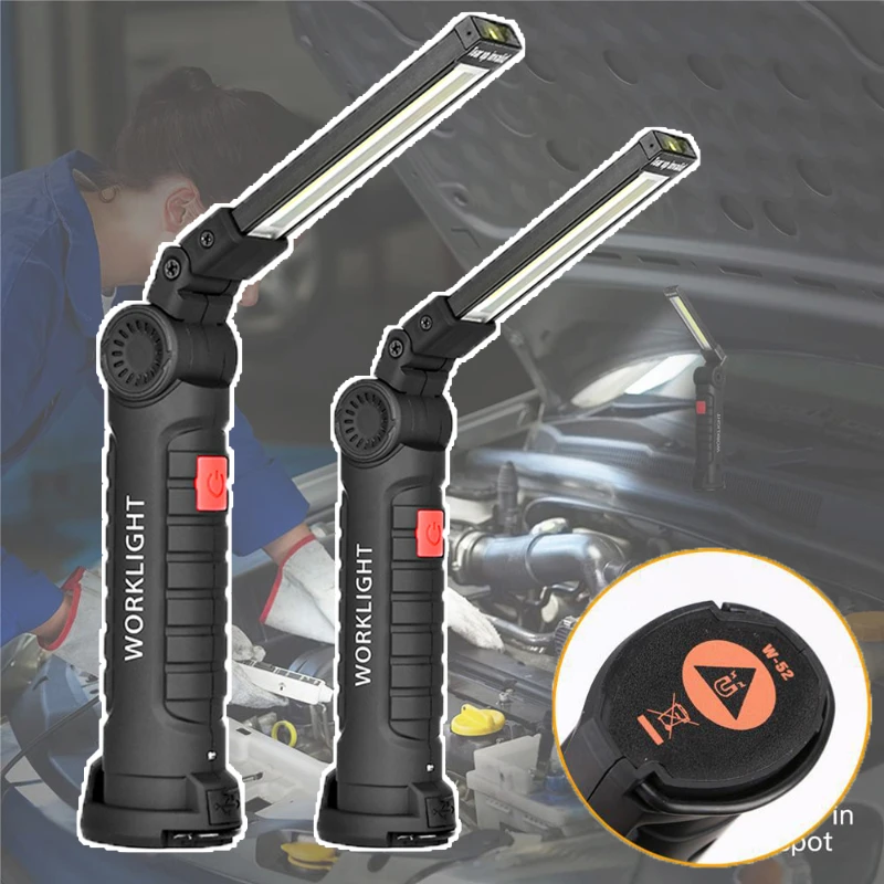 

Portable Magnetic COB LED Flashlight 1/2/4Pcs USB Rechargeable Work Light Hanging Lamp with Built-in Battery Camping Torch