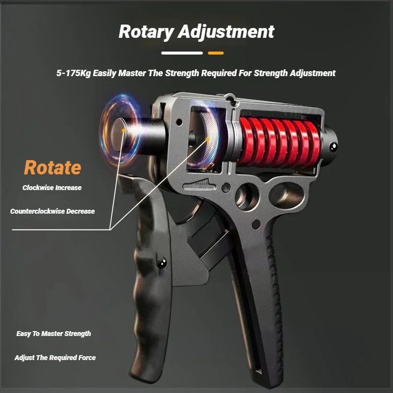 5-175Kg Adjustable Steel Spring Heavy Hand Grip Exercise Strengthener Gripper Finger Expander Arm Wrist Forearm Trainers