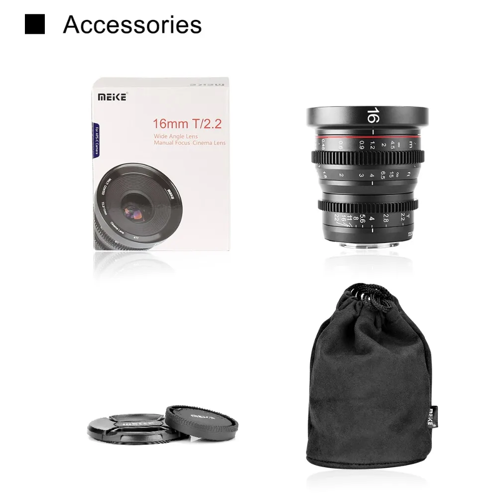 Meike 16mm T2.2 Manual Focus Aspherical Portrait  Cine Lens for Micro Four Third