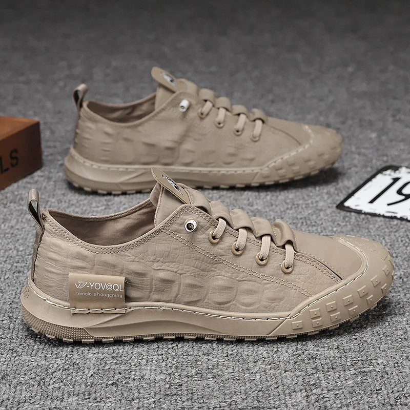Casual Shoes for Men Outdoor Lace Up Men Sneakers Breathable Flat Vulcanized Shoes Fashion Men Canvas Shoes Zapatillas De Hombre 2
