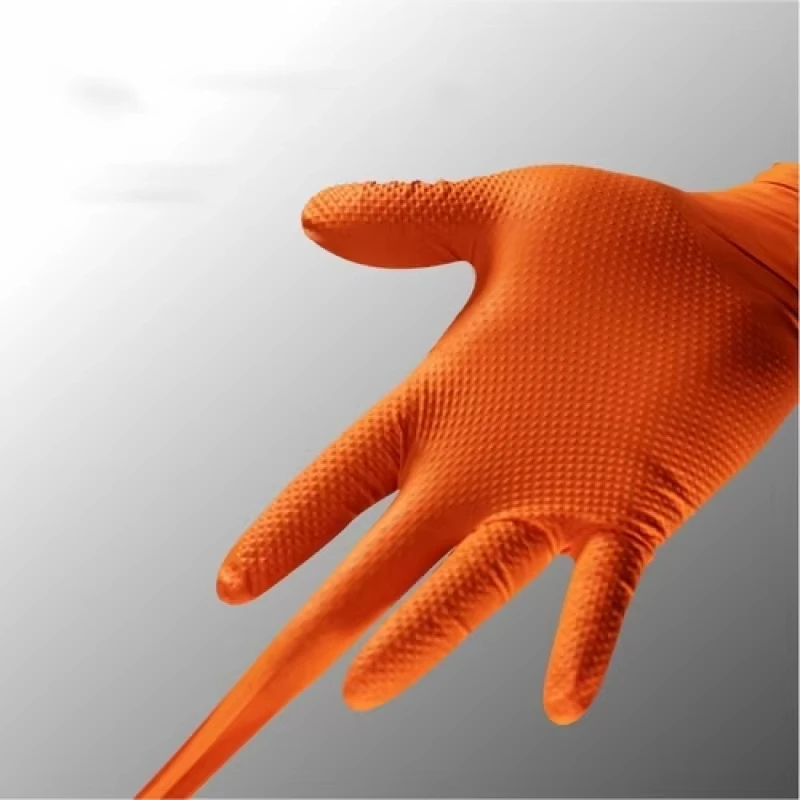Nitrile Gloves Cleaning Gloves Protective Gloves Thickened Nitrile Gloves Diamond Pattern Non-slip Durable Gloves For Household Cleaning Hair Dyeing Tattoos 20/50pcs