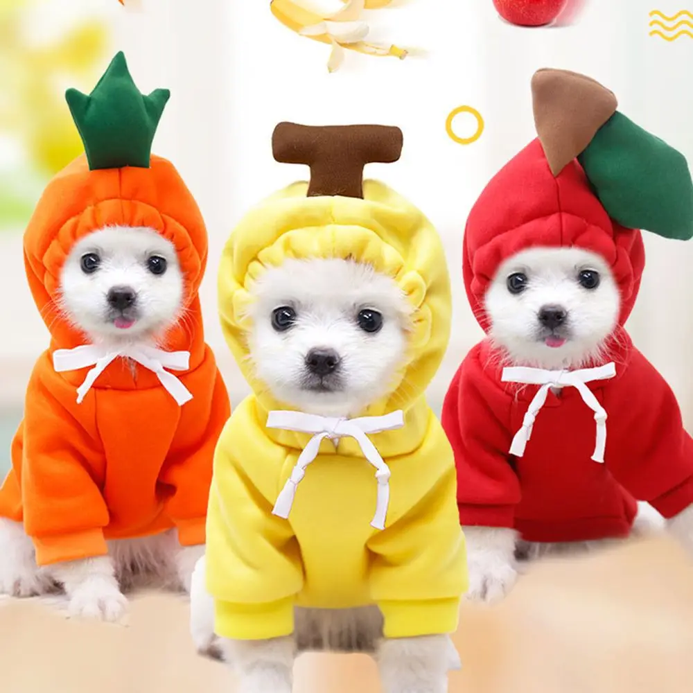 새로운 따뜻한 코트 겨울옷 과일 무늬 강아지 코트 강아지 점프수트 강아지 겨울옷 애완견 후드티