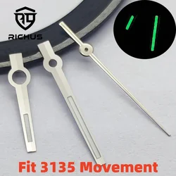Silver Watch Hands with Green Luminous Coating - Premium Watch Accessories (Silver)