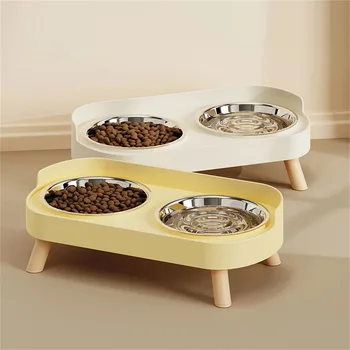 Colorful Stainless Steel Double Pet Bowl 1