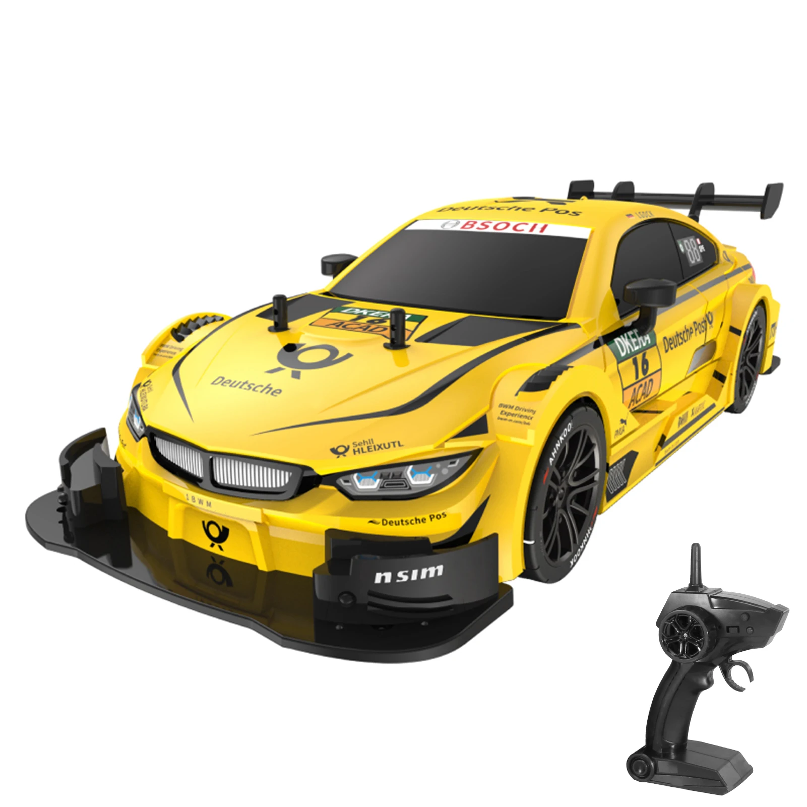 Voiture télécommandée BMW M4 Jaune 1/16