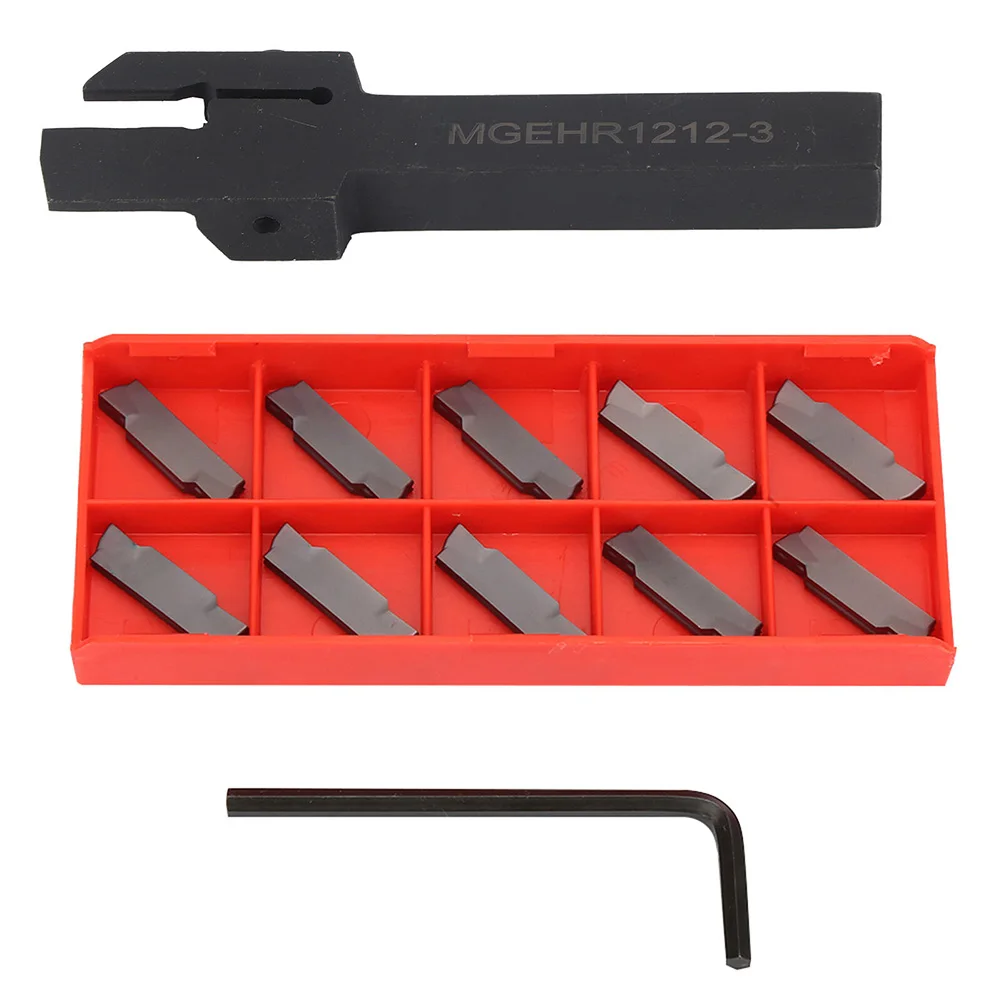 

12pcs MGMN300 Insert Blades MGEHR1212-3 Turning Tool Holder Wrench For Cut-Off Grooving Parting Metalworking Tool Accessories