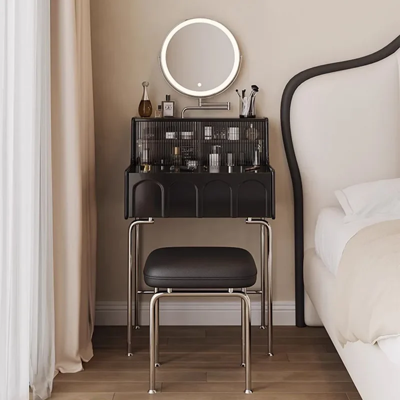메이크업 서랍 드레싱 거울 테이블, 럭셔리 북유럽 침실 드레싱 테이블, 블랙 스토리지 커피 장식 
