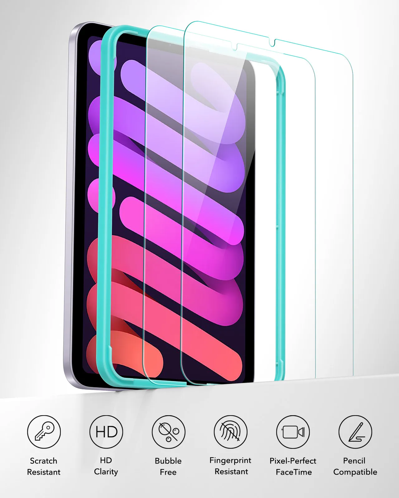 ESR Screen Protector for iPad 11/10(2025/2022) Pro 11/12.9 (2018-2022)Tempered-Glass Film with Frame For Mini 7/6 Air 5/4 2