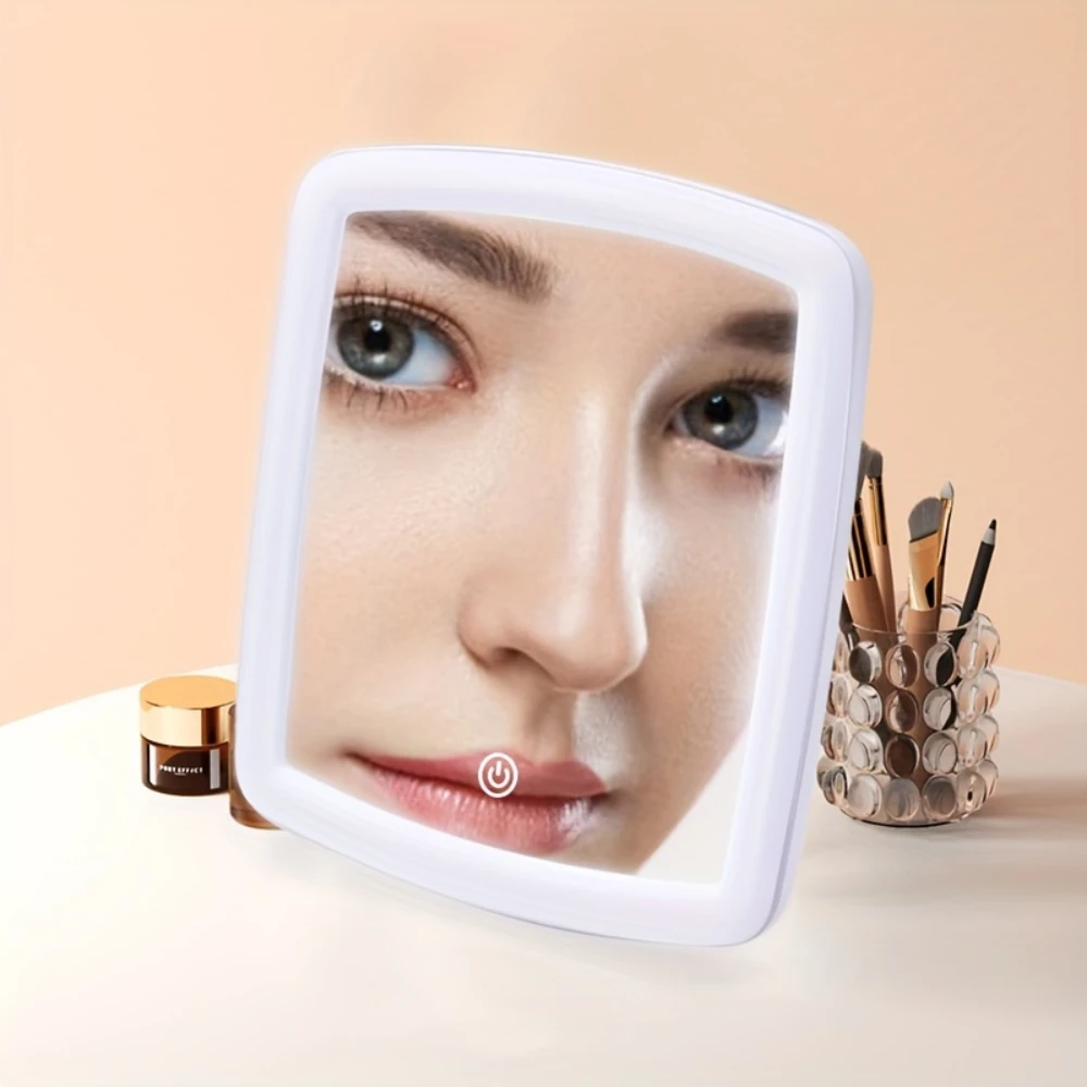 LED 데스크탑 메이크업 미러 터치, 3 디밍, 무한 밝기 휴대, 편리한 USB 건조 배터리, 이중 사용, 1 개