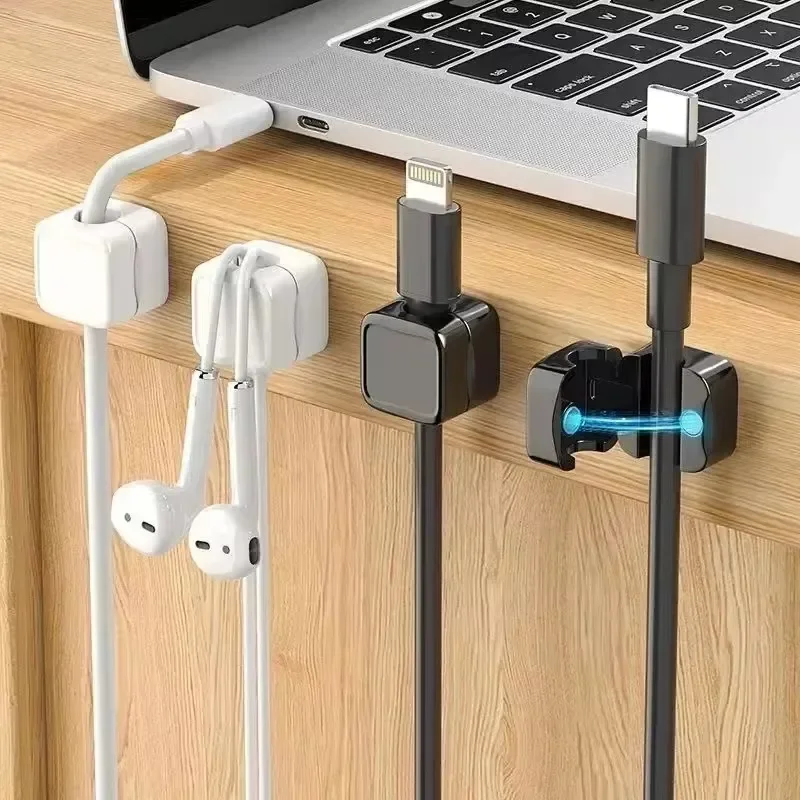 Cable Organizer Desk Organizer Storage Organizer Bag Organizer 24/1pcs Magnetic Cable Clips Adjustable Cord Holder Under Desk Cable Management Wire Keeper Home Office Cables Clip Organizer