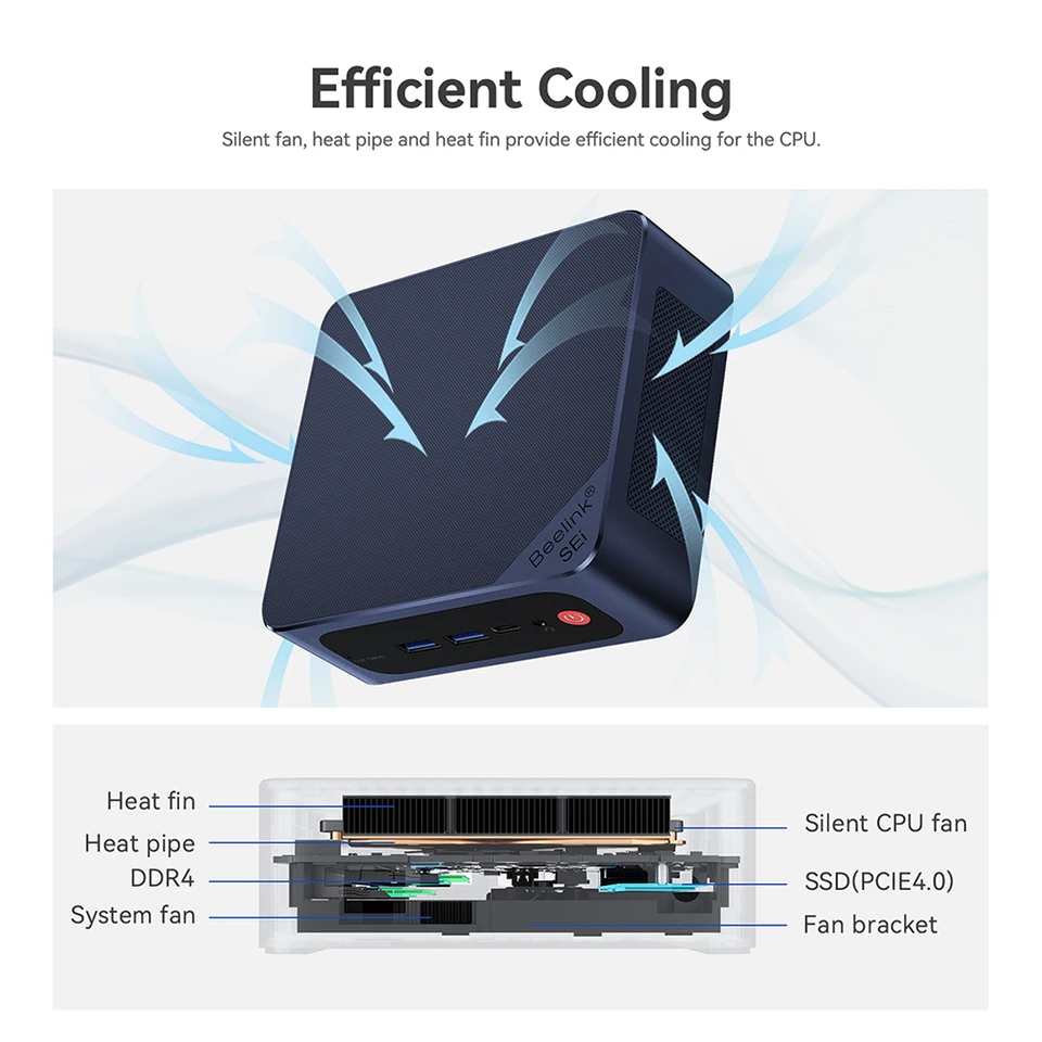Beelink SEi 12 Mini PC Intel 12th Gen i5-12450H i7-12650H