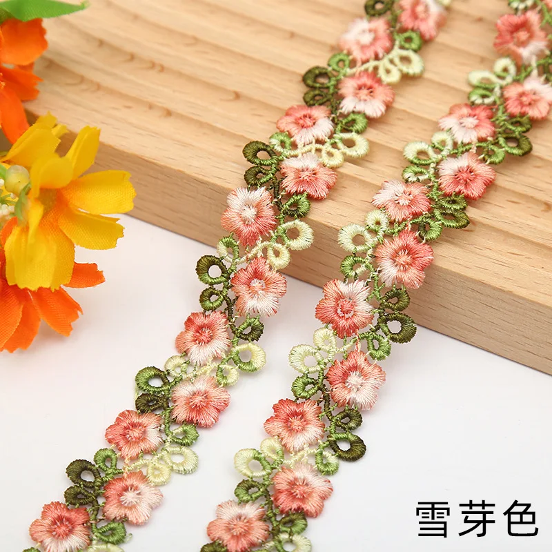 

30 ярдов цветная кружевная отделка, Крафтовая Цветочная Полиэстеровая кружевная ткань, венецианская Цветочная вышитая декоративная кружевная лента, Новинка