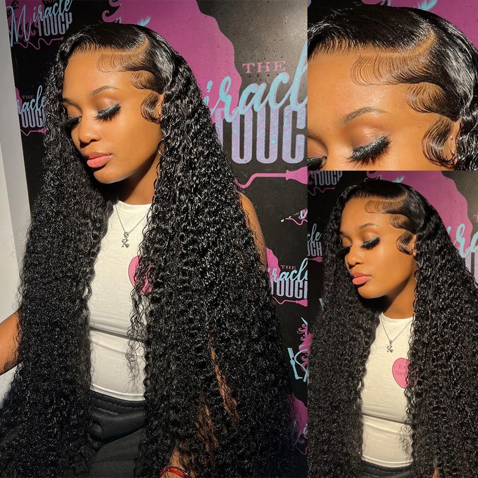 Wiggogo 40 Inch Human Hair 13X4 Deep Wave Frontal Wig 13X6 Curly Hd Lace Front Wigs Brazilian Water Wave 5x5 Hd Lace Closure Wig 4