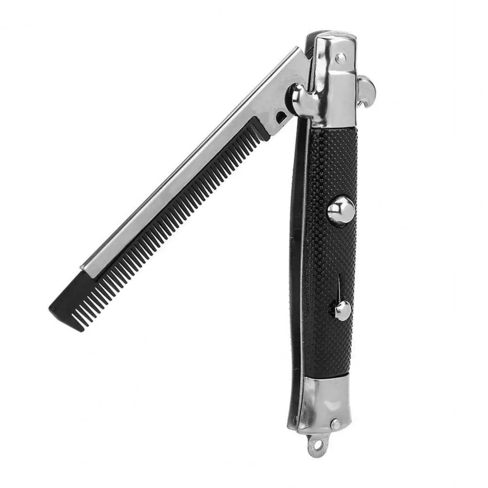 

Стайлинг, пружинная Расческа для мужчин, щетка для волос с нажимными кнопками, безопасная для путешествий, твердая Мужская головка для волос, для бороды, стильный пружинный гребень для мужчин