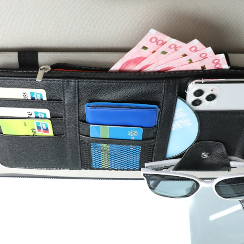 

Car visor storage multi-functional car glasses holder storage bag card card in the car card clip document clip