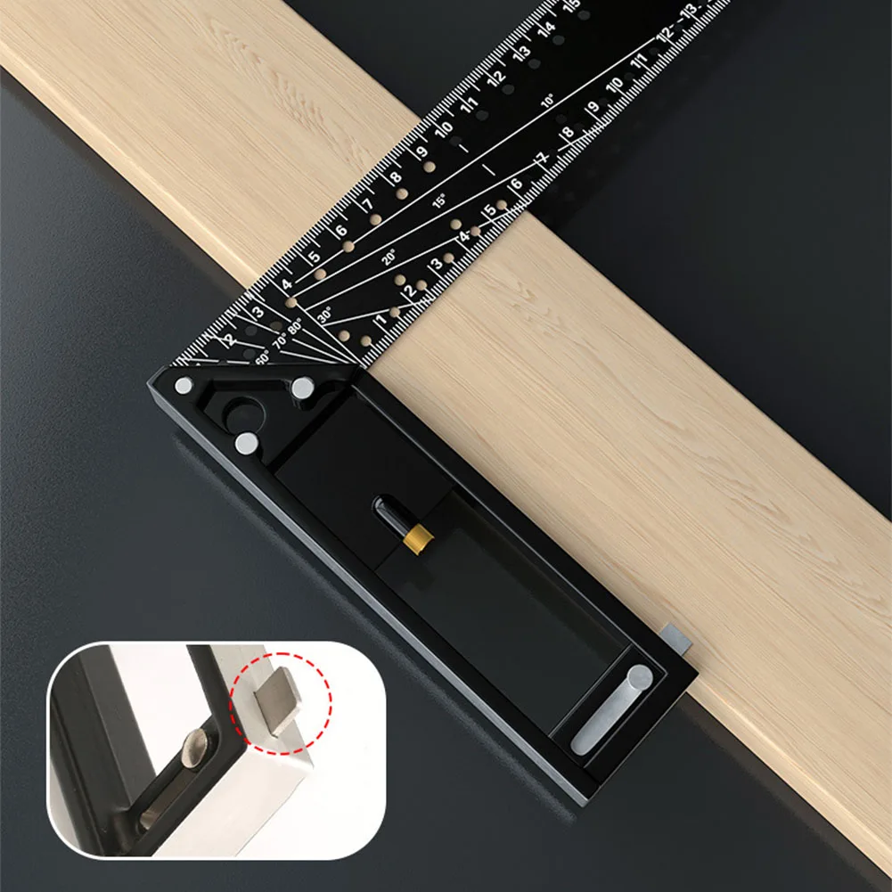 

Ruler Measuring Ruler Tool High Carbon Steel Multi-Angle Precise Silver Universal Aluminum Alloy Additional Features