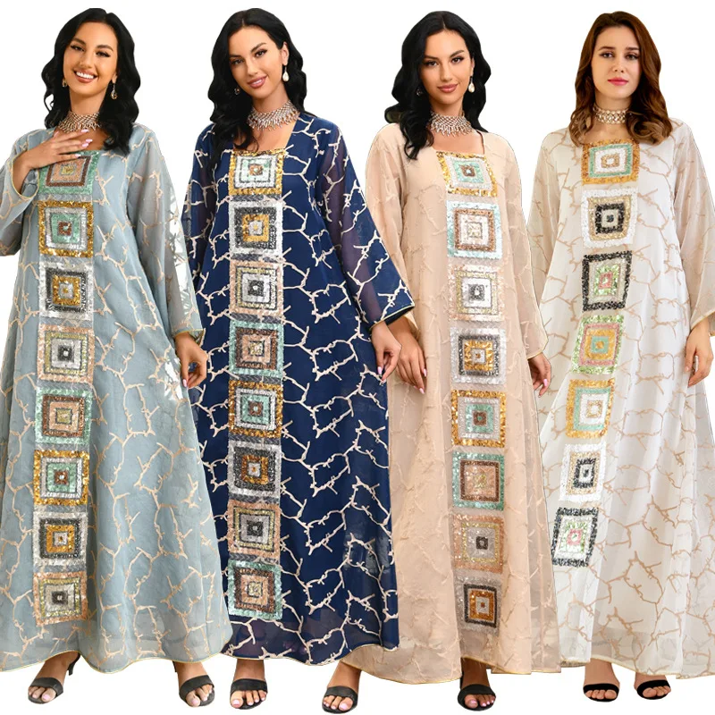 

Tax Products Turkey Ramadan Adult Slight Strech Satin Polyester Casual Dresses Jilbab Wholesale