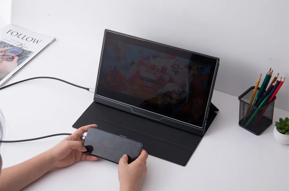 2022 Portable Monitor Gaming Laptop Mobile Display Second Screen Ultra Slim 1080P 15.6 inch FHD 1920*1080 HDMI-Compatible sRGB