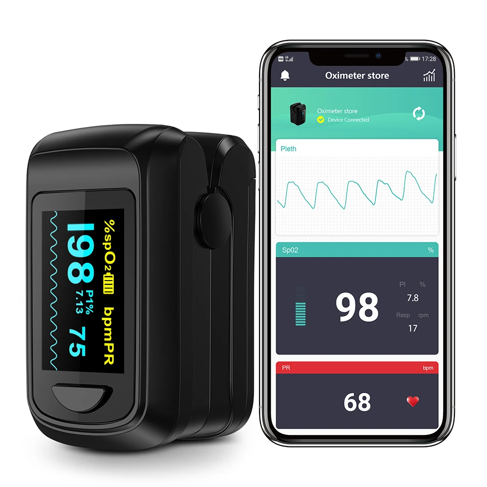 HealthTree Fingerspitzen-Pulsoxi meter Bluetooth-Oximetrie pr Sauerstoffs ättigung spo2 pi oxi metro de dedo pulsioxi metro oxi meter