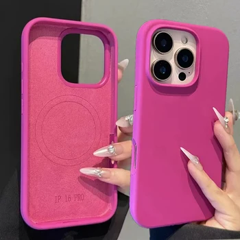 Original Soft Silicone ForMagsafe Magnetic Case foriPhone 17 Air 16 15 14 13 12 Pro Max Plus 17Promax Shockproof Phone Cover 1