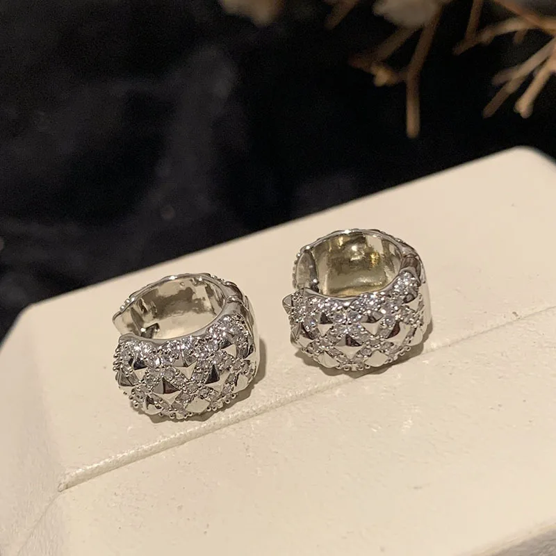 

Bilincolor French Metal Style Pentagonal Zircon Earrings for Gift