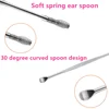 4/5/6pcs Remover Ear Spoon Curette Ear Cleaning Spiral Earpick Easy Ear Cleaner Set Earpick Ears Wax Remover Black Dots Cleaner 3