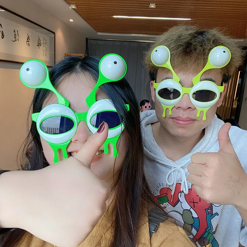 Funny Alien Big Eyed Sunglasses Children Adult Interesting Summer Theme Party Glasses Fashion Self Shot Props Decorative Eyewear