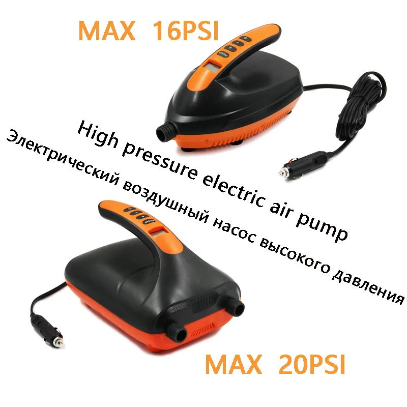 

12V Board Pump Max 16/20 PSI Inflatable Pump Electric Air Pump Dual Stage for Stand Up Paddle Board Air PVC Boat Mattress