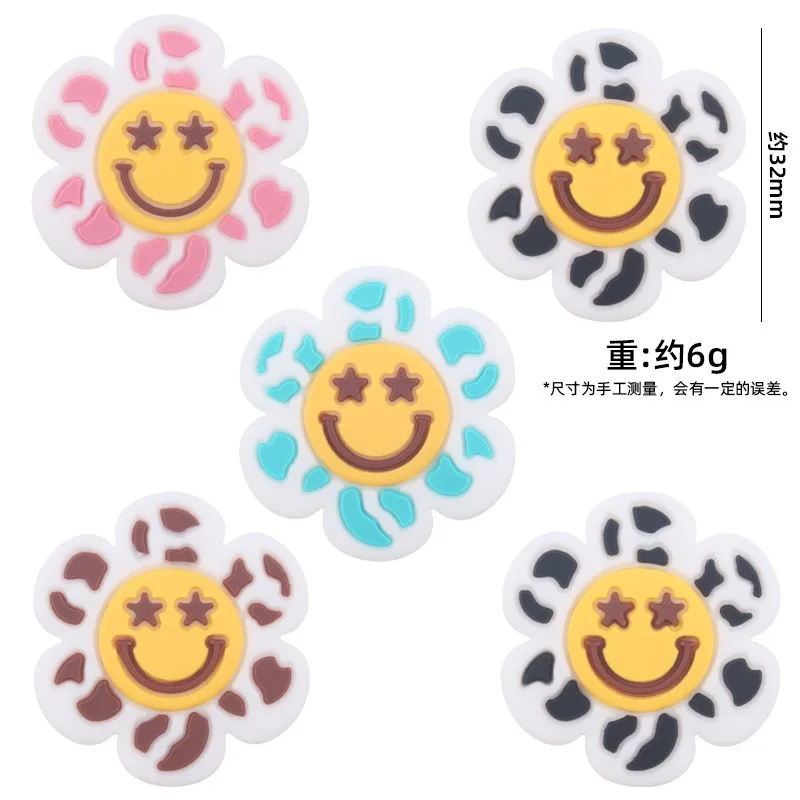 New Baby Products Cartoon Flower Smiling Face Dental Glue Creative DIY Baby Teeth Grinding pacifier Chain Dental Glue Accessorie