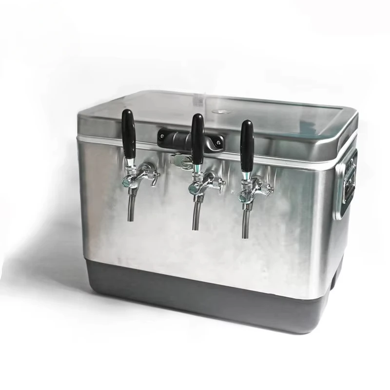 GB1110103 Hot Selling Single 304 Stainless Steel 50L Four Taps Beer Coil Jockey Cooler Box 2