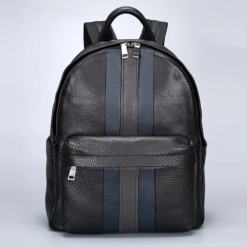 New Top Grain Leather Backpack for Men Business Commute Fashion Durable Work Bag