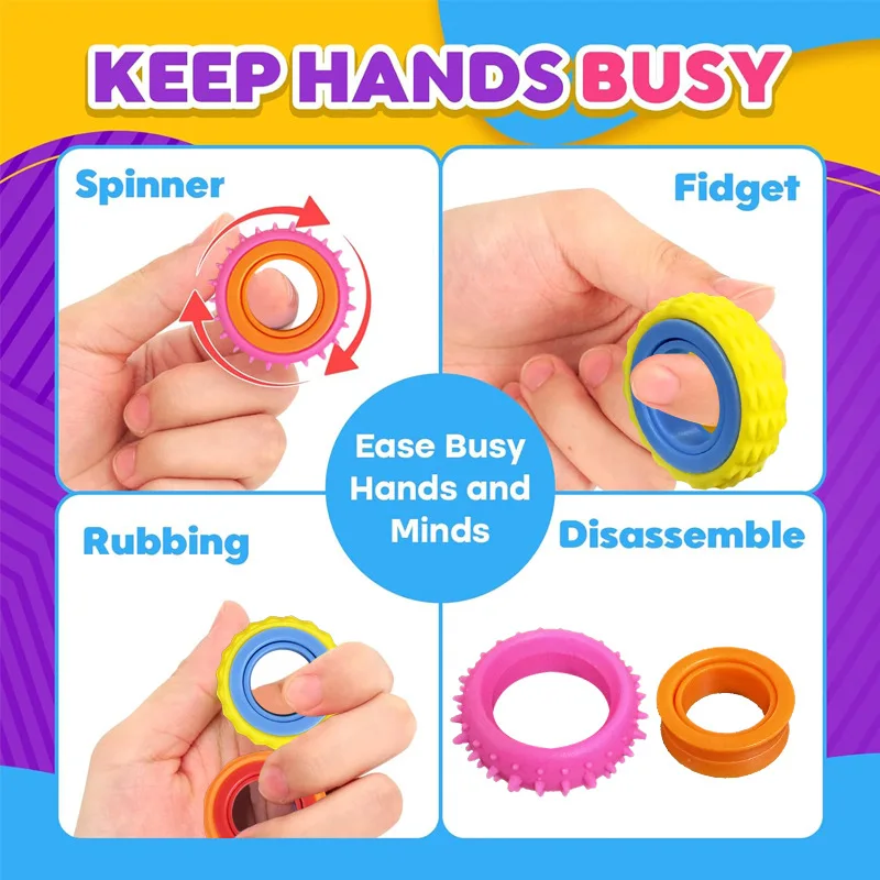 Rotating Sensory Fidget Ring for Stress Relief and Focus