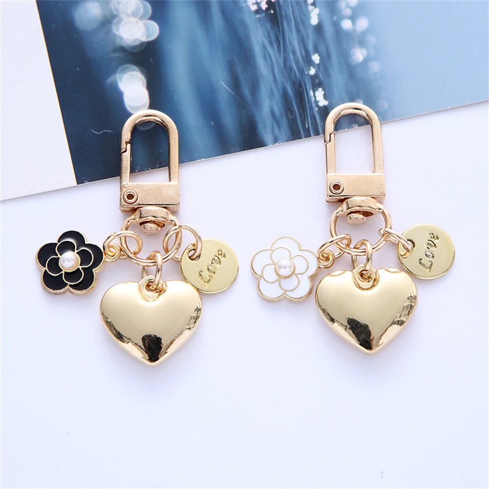 Pcs Love Key Chain Fashion Heart Shape Key Ring Shiny Chip
