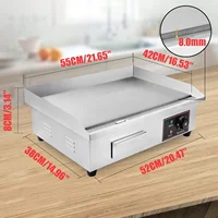 Electric Griddle, Electric Flat Top Grill, 3000W Countertop Griddle with Shovels and Brushes for Restaurant Kitchens 2