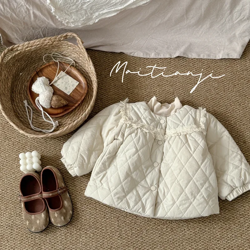 Girls Coat Winter Childrens Clothing Korean Style Baby Girls Fashion Cotton Quilted Quilted Coat Casual Simple Daily