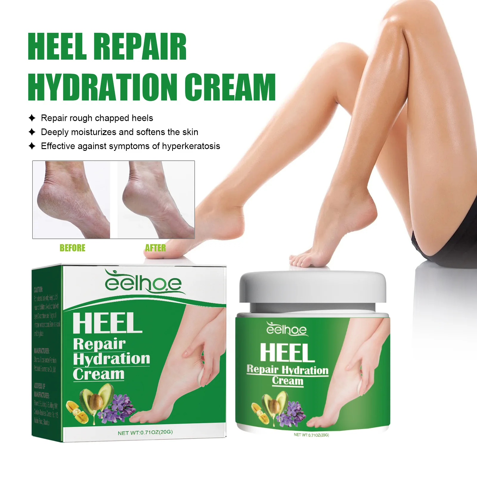 

Heel Repair Hydration Cream Repair Rough Chapped Heels Deeply Cleansing Moisturizes Softens Foot Heel Callus Dead Skin Anti-Dry